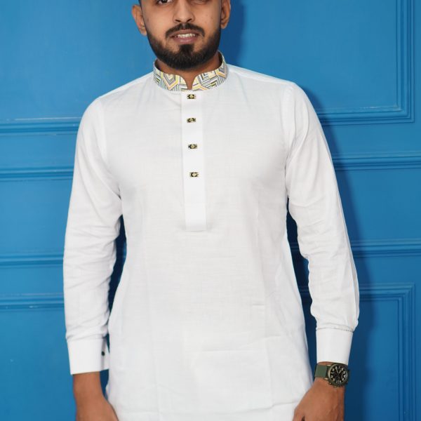 Panjabi for Men's - White style fashion 2