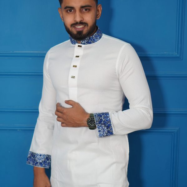 Panjabi for Men's - White style fashion 1